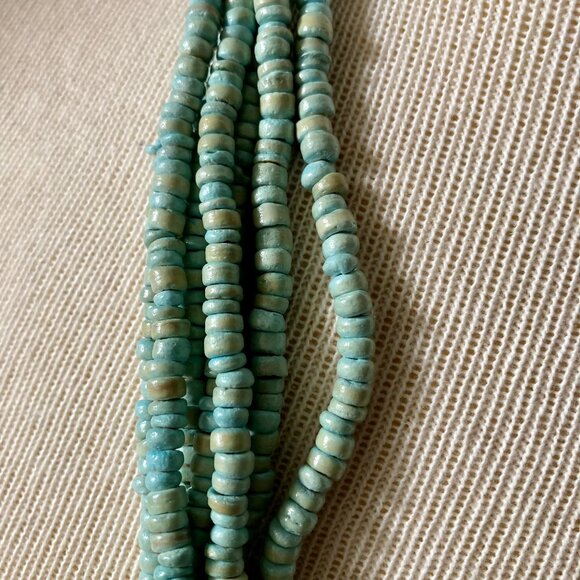 NWT Blue Green Glass Centerpiece and Heishi Beaded Necklace from Cancun - Picture 9 of 11